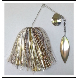 Spinnerbait - Snow White 3/4 oz. .051 Wire Snow White, holo copper, and solid gold